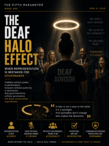 Cover of The Deaf Halo Effect: When Representation Is Mistaken for Governance